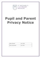 Pupil and Parent Privacy Notice 2019