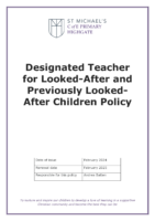 Designated Teacher for Looked After and Previously Looked After Children Policy
