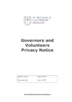 Privacy Notice for Governors  Volunteers