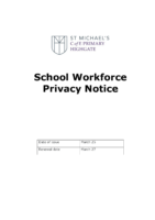 Privacy Notice for School Workforce