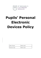 Pupils’ Personal Electronic Device Policy