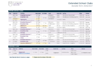 Club Timetable Autumn 2026