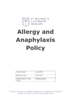 Allergy Anaphylaxis Policy