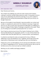 Weekly Round Up Newsletter 18th September  2026